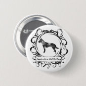 上品な風化させたオーストラリアの牛犬 缶バッジ (正面&裏面)