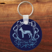 上品な風化されたカロライナ犬 キーホルダー (正面)