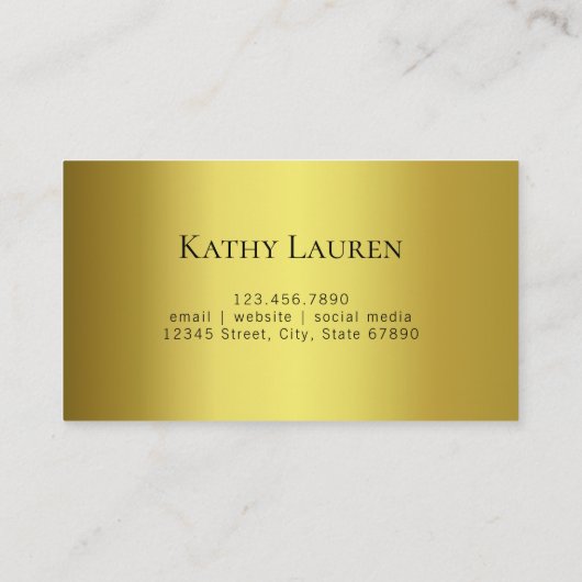 上品な高級金ゴールドグリッターカスタマイズ 名刺 (裏面)