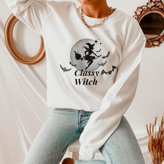 上品な魔女とムーンハロウィーン スウェットシャツ