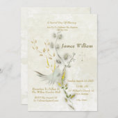 上品な鳩の洗礼招待状 招待状 (正面/裏面)