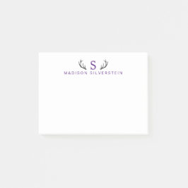 上品な鹿の〔雄ジカの〕枝角紫モノグラム ポストイット