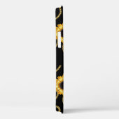 上品な黄色のひまわりスタイリッシュ模様(黒) Case-Mate iPhoneケース (裏面 / 右)