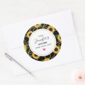 上品な黄色のひまわりパタスタイリッシューンキッチン ラウンドシール (封筒)