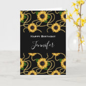 上品な黄色のひまわりパタスタイリッシューン誕生日 カード (黄色い花)