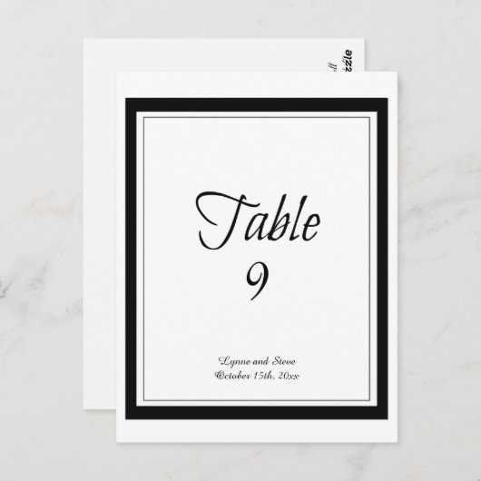 上品な黒いテー縁どブルシーティングカード ポストカード (正面/裏面)