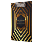 上品な黒い金ゴールドエレガントプロフェッショナル幾何学的 クリップボード (左)