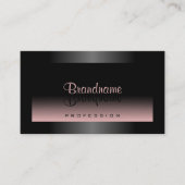 上品な黒と埃っぽいピンクのグラデーションのエレガンス 名刺 (正面)