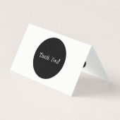 上品な黒と白ありがとうミニ折り畳みカード (正面)