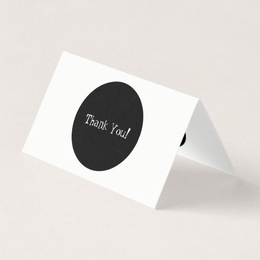 上品な黒と白ありがとうミニ折り畳みカード (正面)