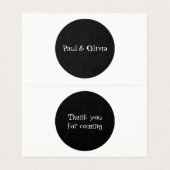 上品な黒と白ありがとうミニ折り畳みカード (内部フラット)