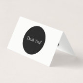 上品な黒と白ありがとうミニ折り畳みカード (裏面)