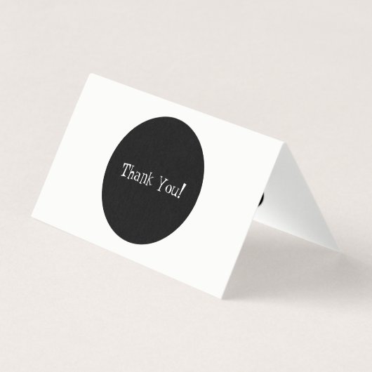 上品な黒と白ありがとうミニ折り畳みカード (裏面)