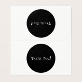 上品な黒と白ありがとうミニ折り畳みカード (外部フラット)