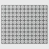 上品な黒と白の七宝パターン ラッピングペーパー (フラット)