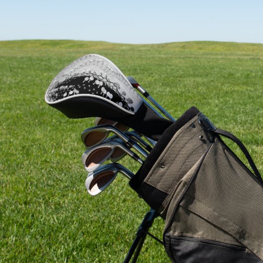 上品な黒と銀のジプシーのスカーフ ゴルフヘッドカバー (インサイチュ)