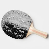 上品な黒と銀のジプシーのスカーフ 卓球ラケット (横)