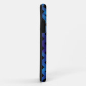 上品な黒と青のシボストライプン Case-Mate iPhoneケース (裏面/右)