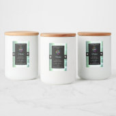 上品な黒の光沢のあるアイスブルーのロゴ製品ラベル フードラベル (ボトル)