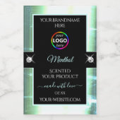 上品な黒の光沢のあるアイスブルーのロゴ製品ラベル フードラベル (シングルラベル)