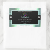 上品な黒の光沢のあるアイスブルーのロゴ製品ラベル 長方形シール (バッグ)