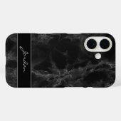 上品な黒磨き大理石と名前 Case-Mate iPhoneケース (裏面 (横))