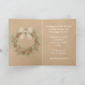 上品な12月リースとホワイトボウ水色 シーズンカード (内部)