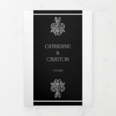 上品な2色結婚の 三つ折り招待状 (カバー)