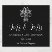 上品な2色 スパークリングワインラベル (シングルラベル)