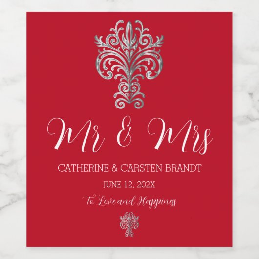 上品な2色 ワインラベル (シングルラベル)