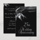 上品な25周年結婚記念日の招待状 招待状 (正面/裏面)