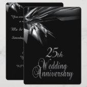 上品な25周年結婚記念日の招待状 招待状 (正面/裏面)