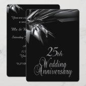 上品な25周年結婚記念日招待状 招待状 (正面/裏面)