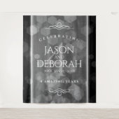 上品な4周年リネン結婚記念日お祝い タペストリー (正面)