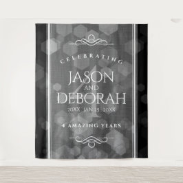 上品な4周年リネン結婚記念日お祝い タペストリー