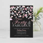 上品な40歳と素晴らしい誕生日、女性40歳 招待状 (スタンド正面)