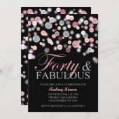 上品な40歳と素晴らしい誕生日、女性40歳 招待状 (正面/裏面)