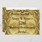 上品な50周年パーティーの招待状 招待状 (正面/裏面)