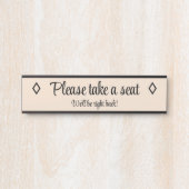 上品な「おかけください」 サインプレート (正面)