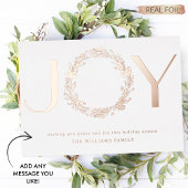 上品な「ジョイ」パーソナライズされたリアルなデザイン 箔シーズンカード