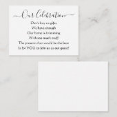 上品な プレゼントなしのパーティーの詩  封入カード エンクロージャーカード (正面/裏面)