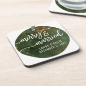 上品な「メリー＆マリード」クリスマスオーナメント コースター (左側)