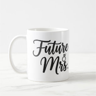 上品な「未来のMrs.」スクリプト&リング 花嫁さまへ コーヒーマグカップ