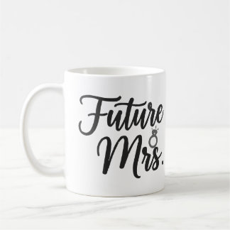 上品な「未来のMrs.」スクリプト&リング 花嫁さまへ コーヒーマグカップ