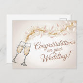 上品な「結婚おめでとう」 ポストカード (正面/裏面)