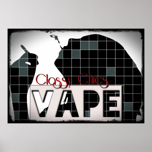 上品なChics Vapeパター市松模様にンポスタグランジー ポスター (正面)