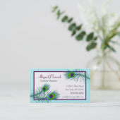 上品なContemporartyの孔雀の名刺 名刺 (スタンド正面)