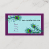 上品なContemporartyの孔雀の名刺 名刺 (裏面)