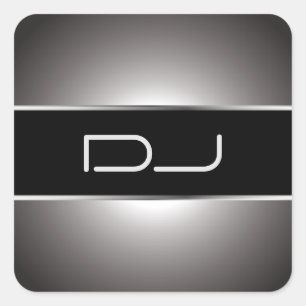 上品なDJのステッカー スクエアシール