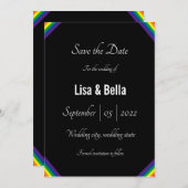 上品なLGBTレインボーウェディング セーブザデート (正面/裏面)